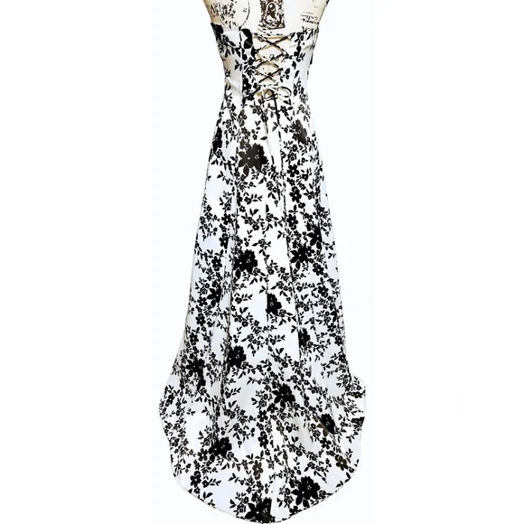 Blondie Nites Black and White Strapless Dress - Picture 6 of 11